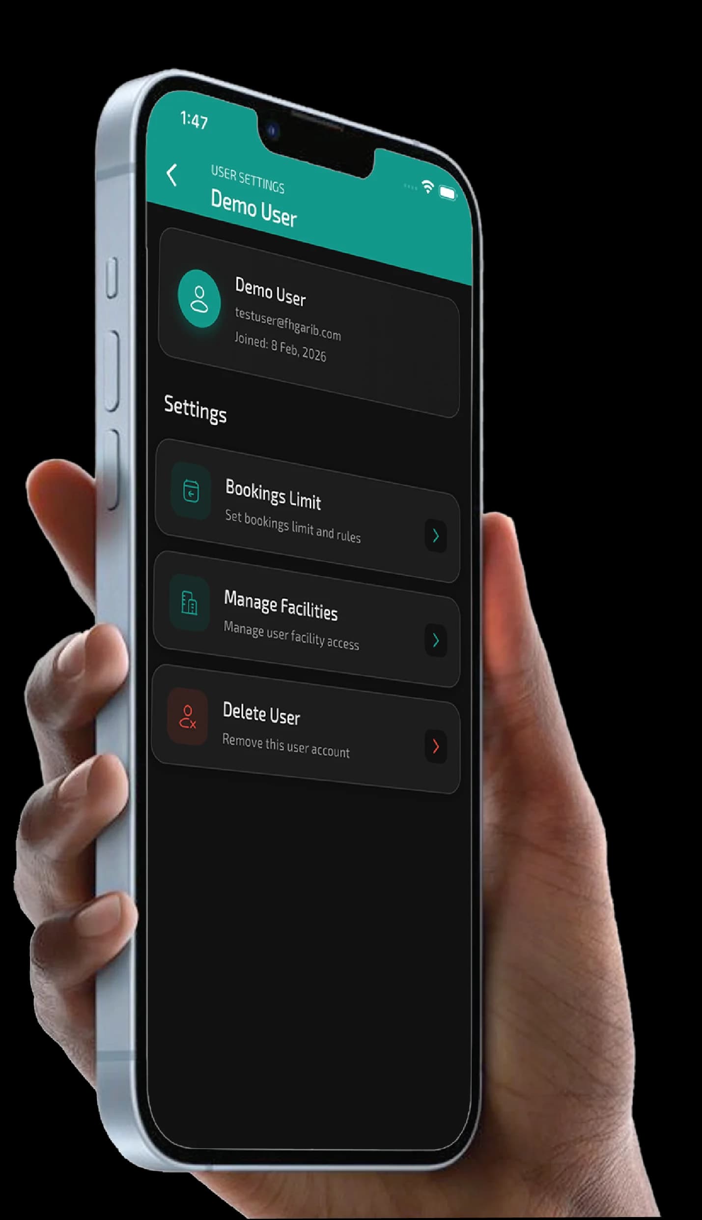 Admin controls in Bookable