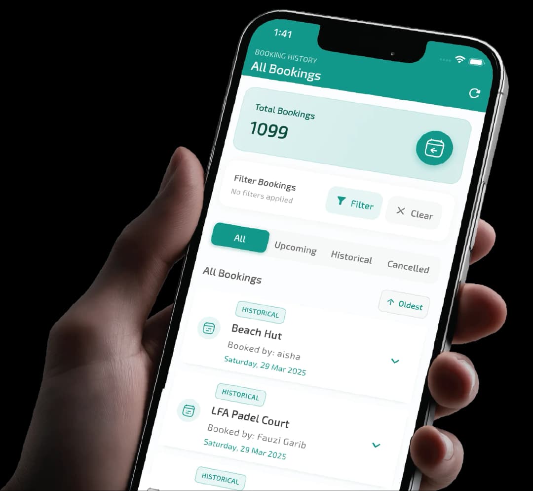 Booking History — Bookable app